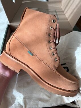 Tecovas Men’s Tan Suede Moc Toe Lace-Up Boot